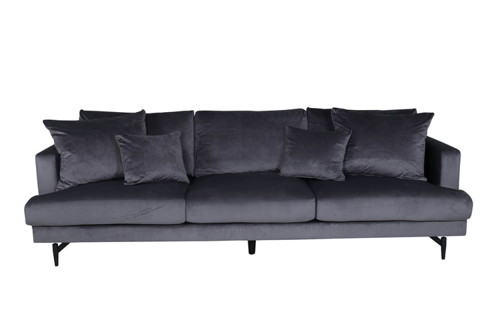 Venture Home Sofia Sofa - Black / Dark Grey Velvet