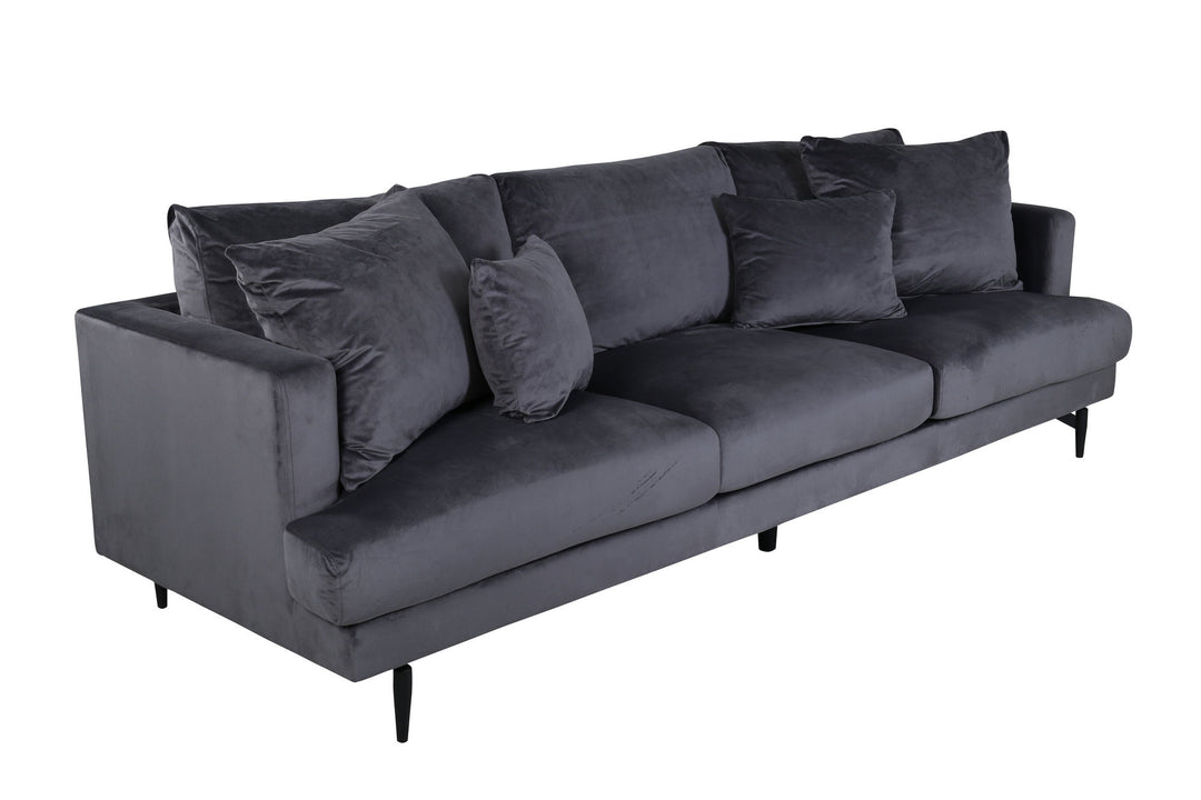 Venture Home Sofia Sofa - Black / Dark Grey Velvet
