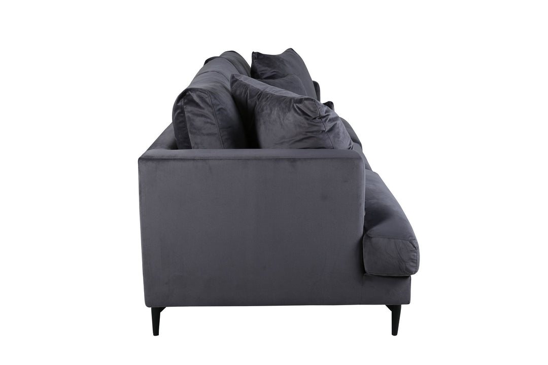 Venture Home Sofia Sofa - Black / Dark Grey Velvet