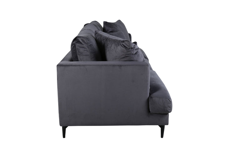 Venture Home Sofia Sofa - Black / Dark Grey Velvet