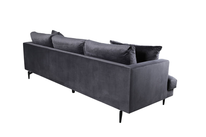 Venture Home Sofia Sofa - Black / Dark Grey Velvet