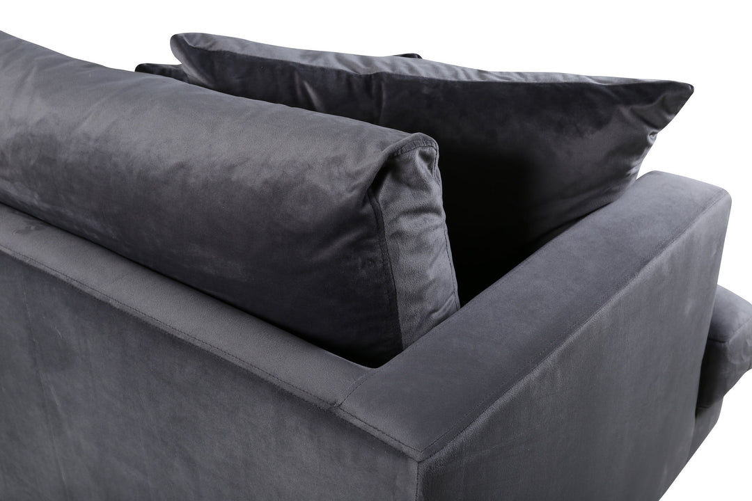 Venture Home Sofia Sofa - Black / Dark Grey Velvet