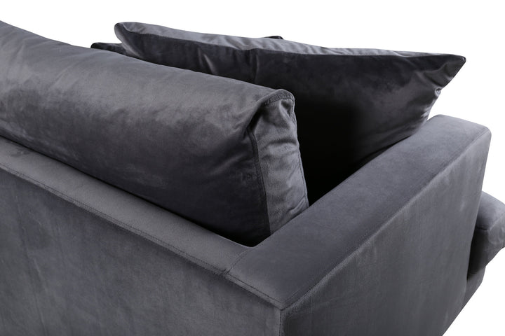 Venture Home Sofia Sofa - Black / Dark Grey Velvet
