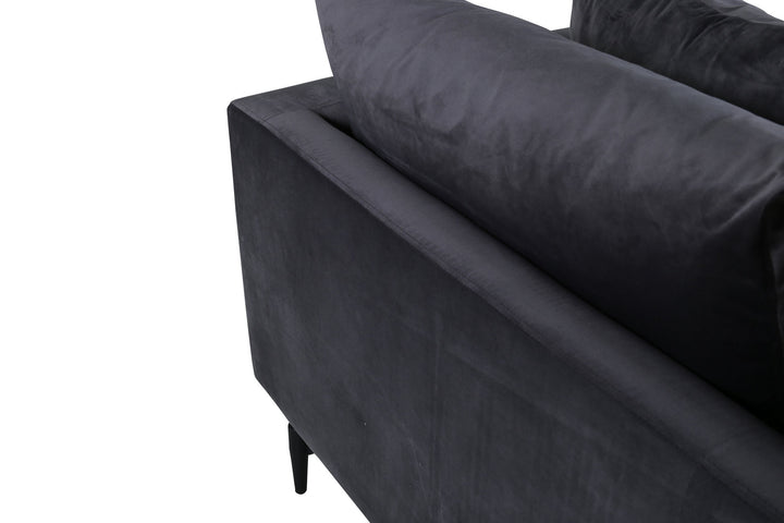 Venture Home Sofia Sofa - Black / Dark Grey Velvet