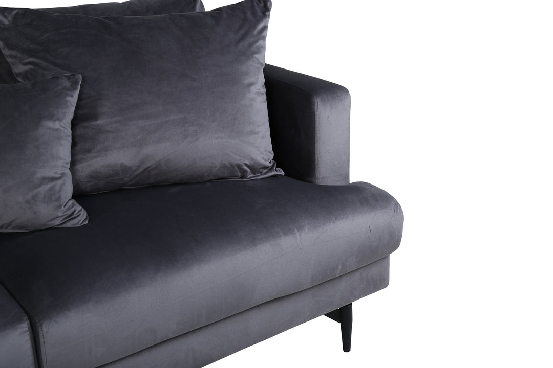 Venture Home Sofia Sofa - Black / Dark Grey Velvet