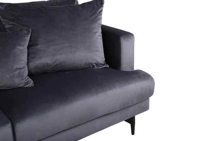 Venture Home Sofia Sofa - Black / Dark Grey Velvet