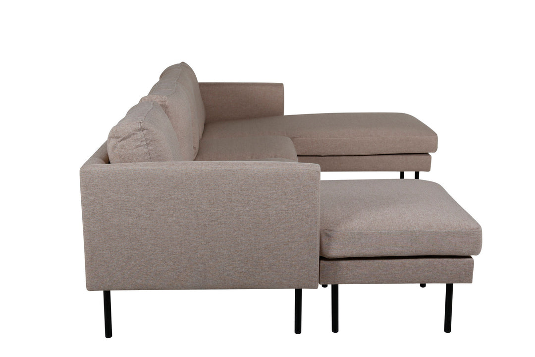 Venture Home Zoom U-Sofa - Black / Brown Fabric