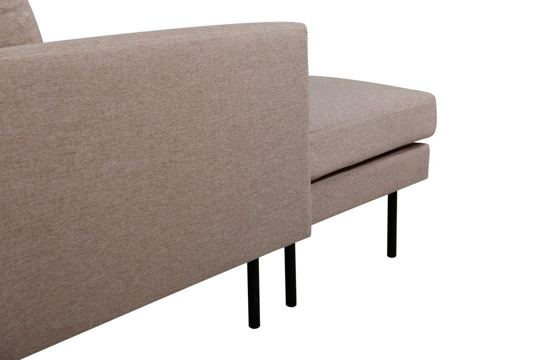 Venture Home Zoom U-Sofa - Black / Brown Fabric