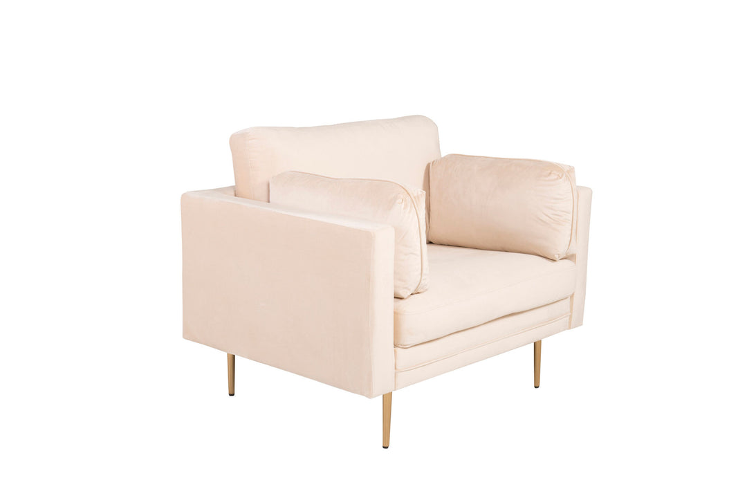 Venture Home Boom - Single Chair Velvet - Creme
