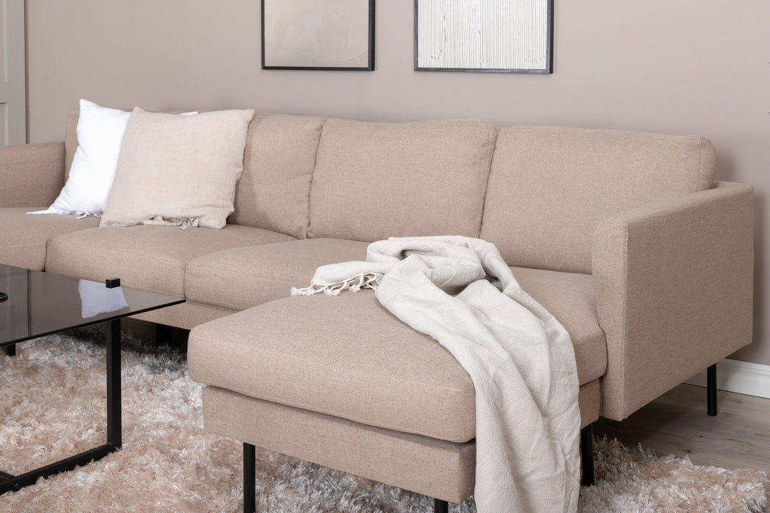 Venture Home Zoom U-Sofa - Black / Brown Fabric