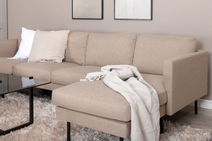 Venture Home Zoom U-Sofa - Black / Brown Fabric