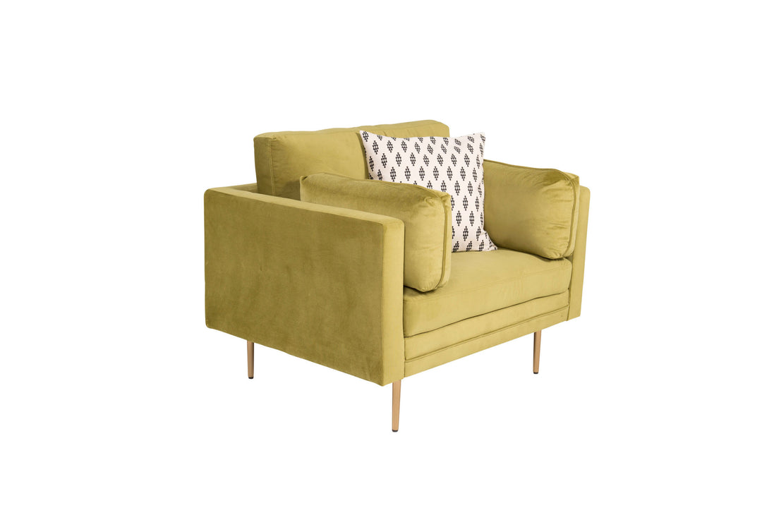Venture Home Boom - Single Chair Velvet - Spring Green