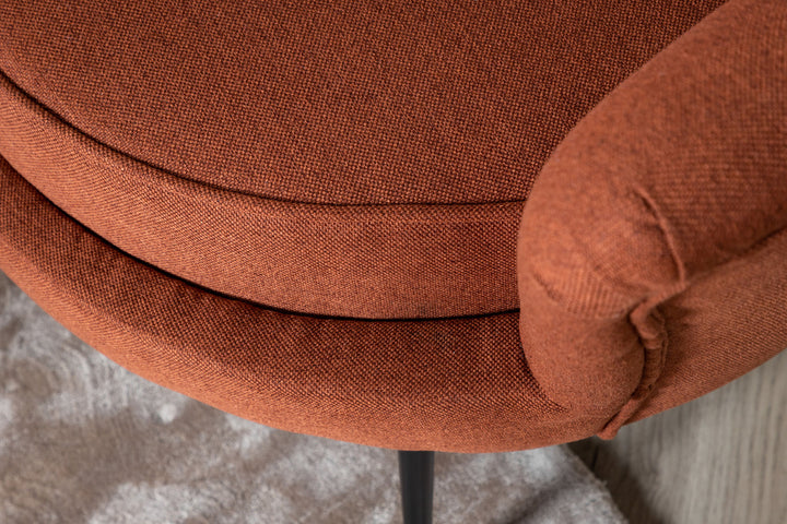Venture Home Calais Sofa 3-seater - Rusty Red Fabric - Black Legs
