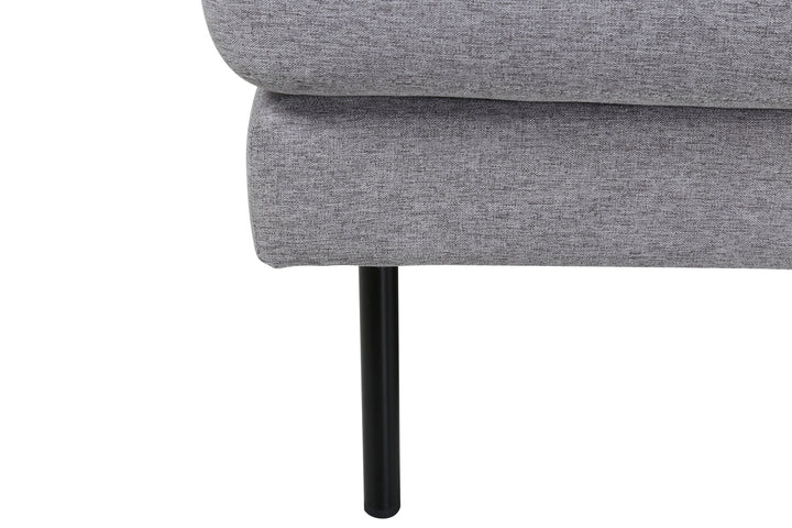 Venture Home Zoom U-Sofa - Black / Steel Grey Fabric