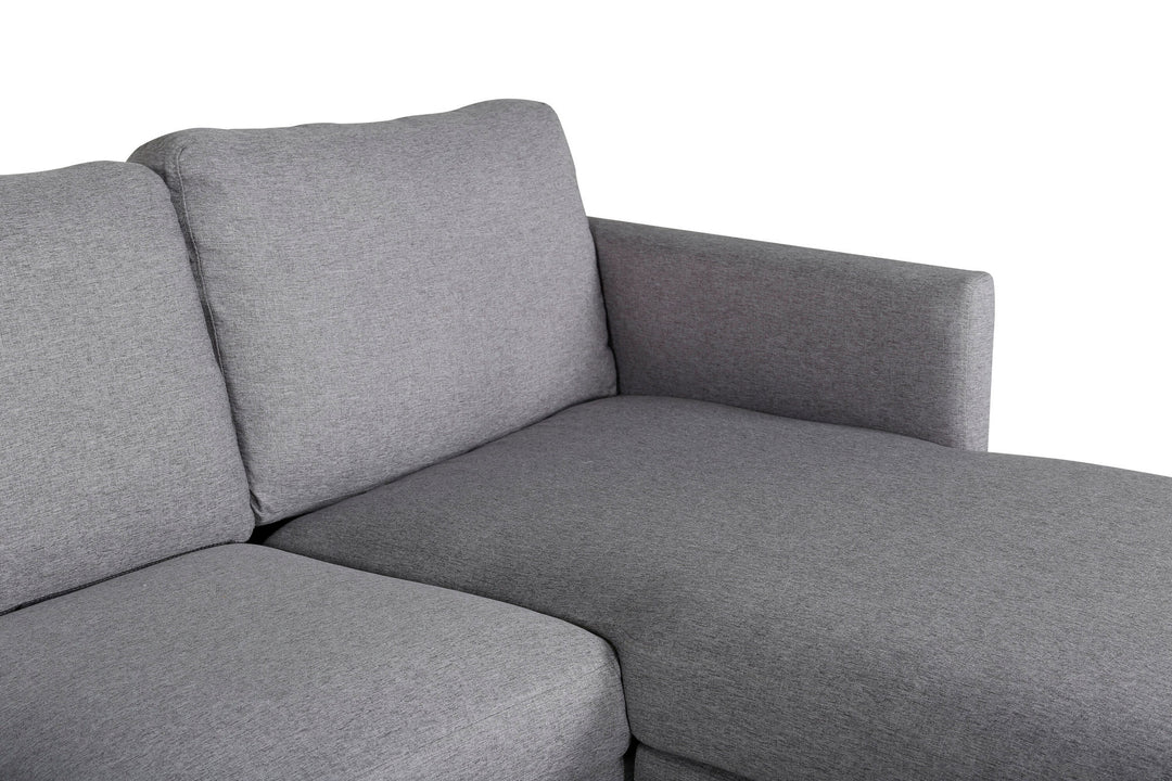Venture Home Zoom U-Sofa - Black / Steel Grey Fabric
