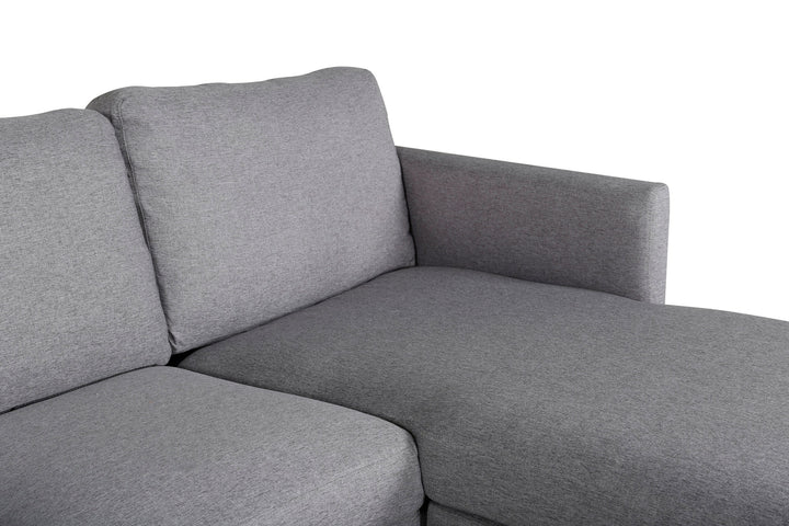 Venture Home Zoom U-Sofa - Black / Steel Grey Fabric