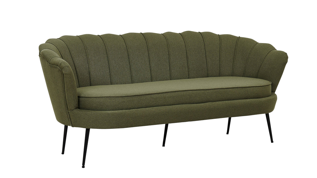 Venture Home Calais Sofa 3-seater - Dusty Green Fabric - Black Legs