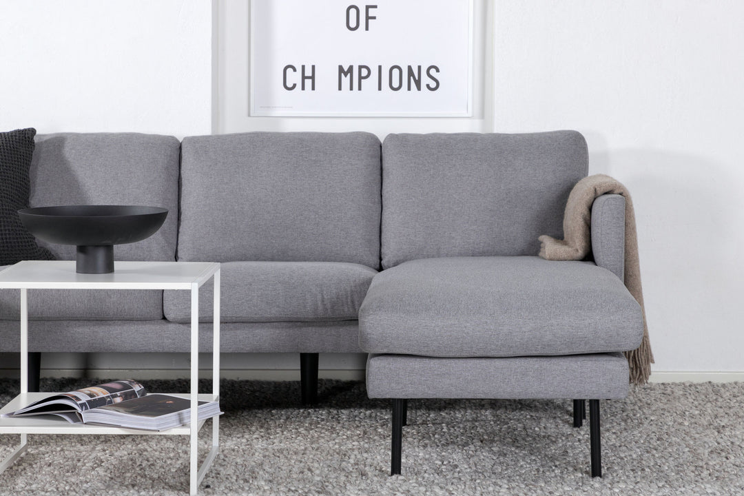 Venture Home Zoom U-Sofa - Black / Steel Grey Fabric