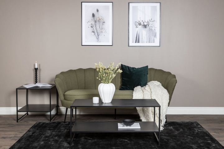 Venture Home Calais Sofa 3-seater - Dusty Green Fabric - Black Legs