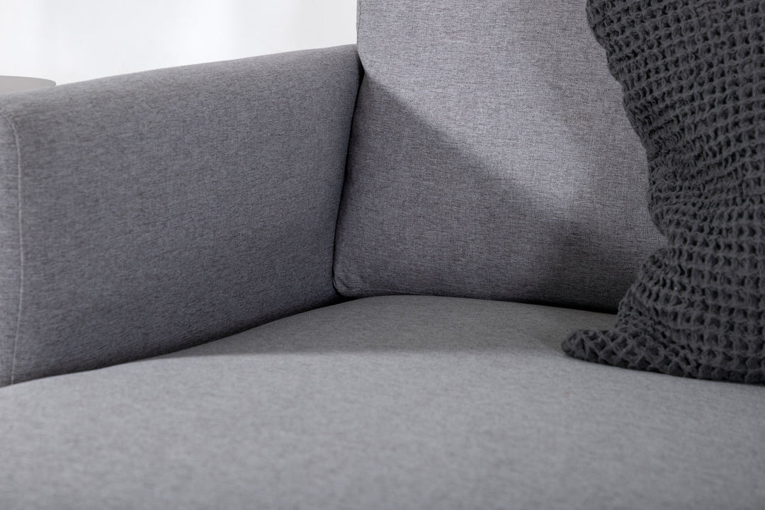 Venture Home Zoom U-Sofa - Black / Steel Grey Fabric