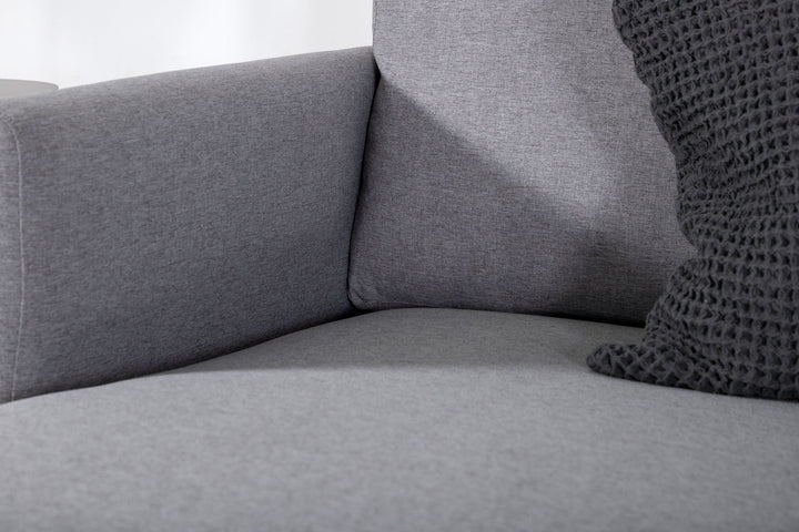 Venture Home Zoom U-Sofa - Black / Steel Grey Fabric