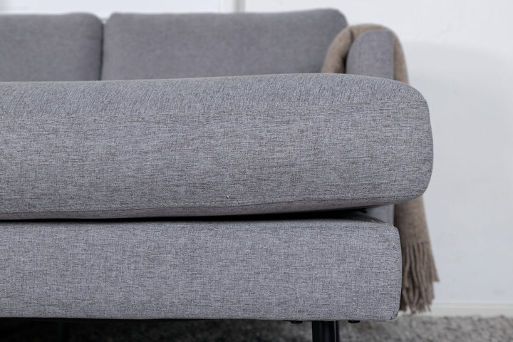Venture Home Zoom U-Sofa - Black / Steel Grey Fabric