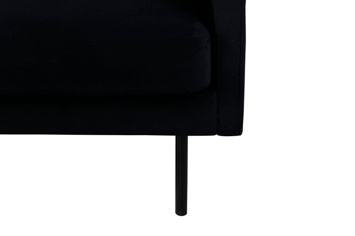 Venture Home Zoom 3-seat Sofa - Black / Black Velvet
