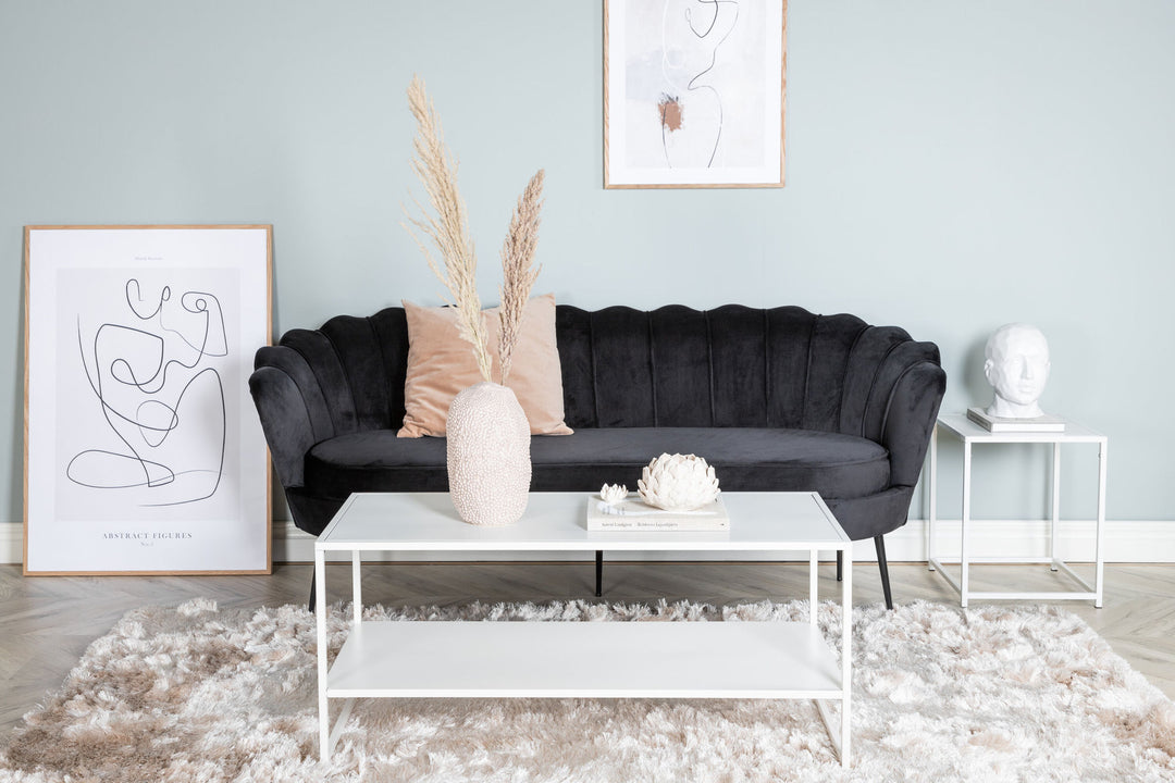 Venture Home Calais Sofa 3-seater - Black velvet - Black Legs