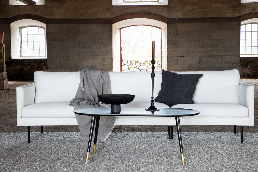 Venture Home Zoom 3-seat Sofa - Black / Light Beige Fabric