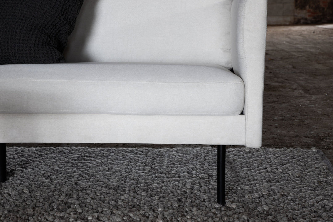 Venture Home Zoom 3-seat Sofa - Black / Light Beige Fabric