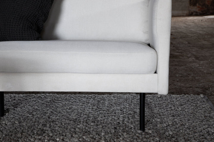 Venture Home Zoom 3-seat Sofa - Black / Light Beige Fabric
