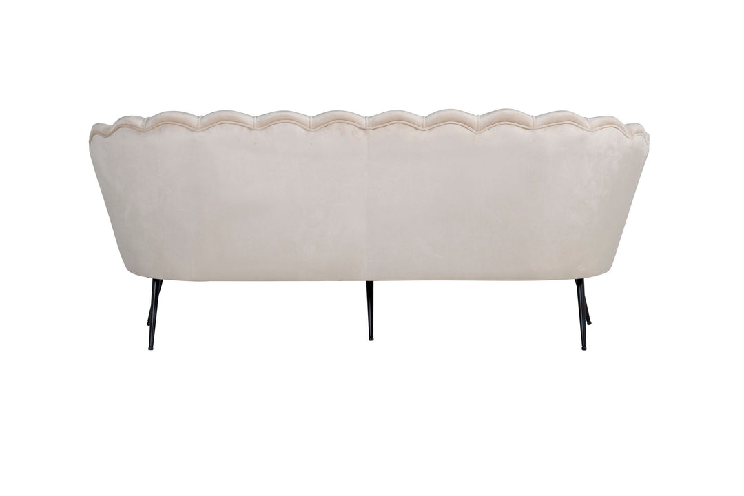 Venture Home Calais Sofa 3-seater - Beige Velvet - Black Legs