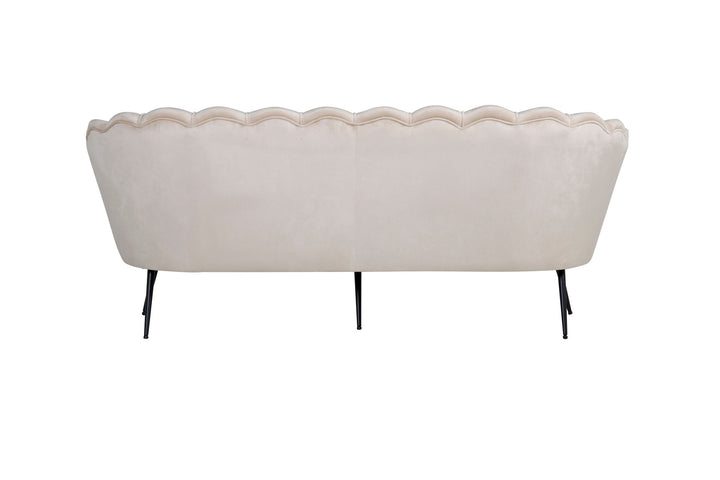Venture Home Calais Sofa 3-seater - Beige Velvet - Black Legs