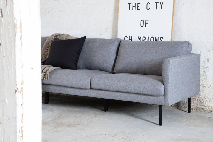 Venture Home Zoom 3-seat Sofa - Black / Steel Grey Fabric