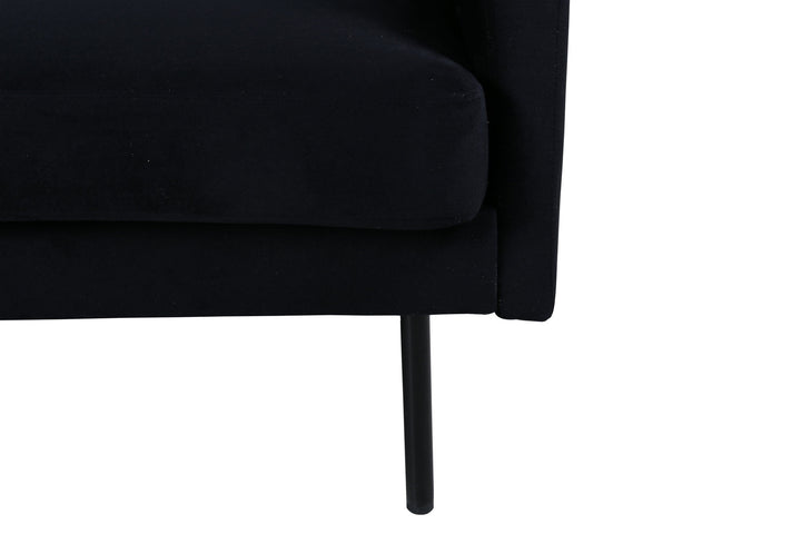 Venture Home Zoom 2-seat sofa - Black / Black Velvet