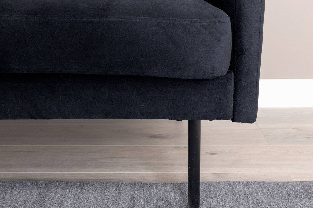 Venture Home Zoom 2-seat sofa - Black / Black Velvet