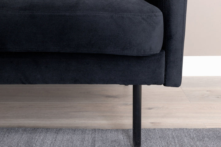 Venture Home Zoom 2-seat sofa - Black / Black Velvet