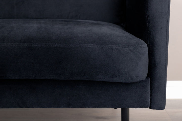 Venture Home Zoom 2-seat sofa - Black / Black Velvet