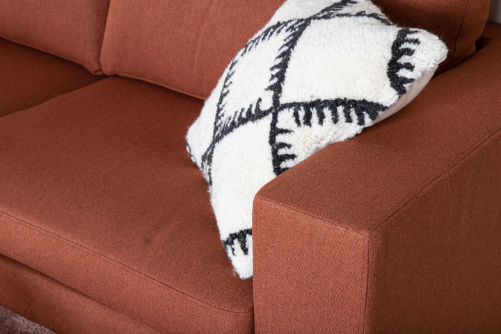 Venture Home Bolero Sofa - 3-seater - Rusty Red Fabric- Black Legs