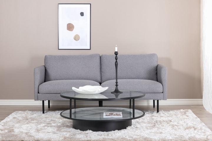 Venture Home Zoom 2-seat sofa - Black / Steel Grey Fabric