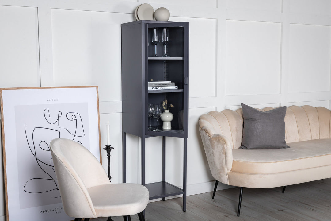Venture Home Misha - High Thin Cabinet w shelf - Grey