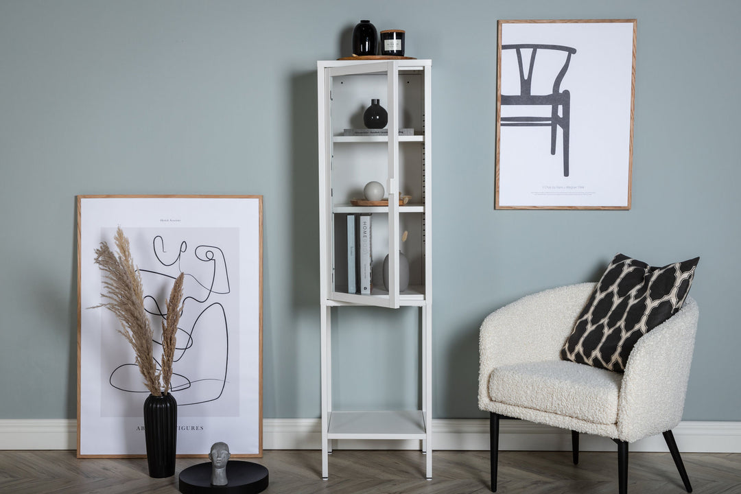 Venture Home Misha - High Thin Cabinet w shelf - White