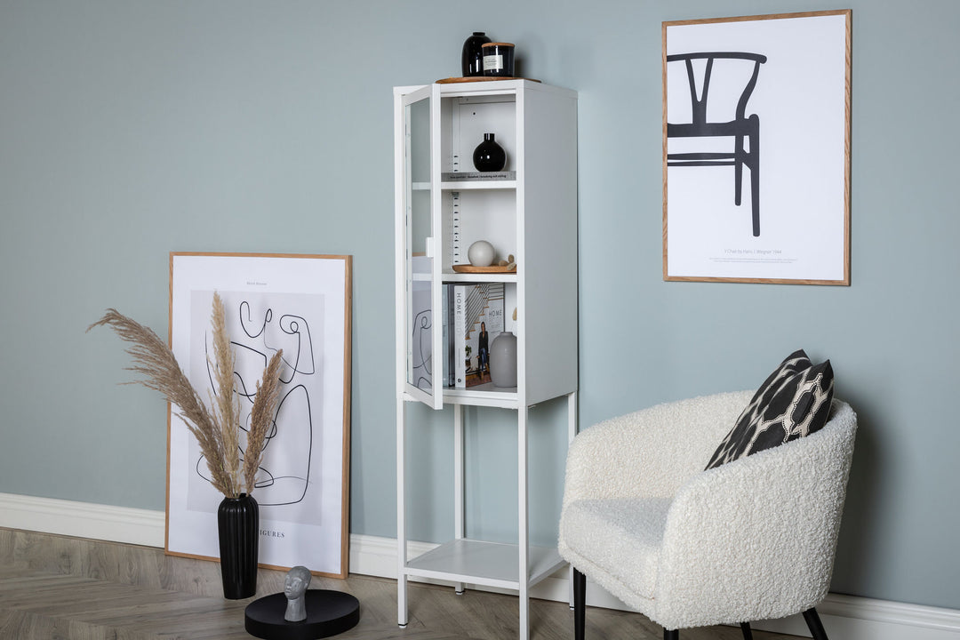 Venture Home Misha - High Thin Cabinet w shelf - White