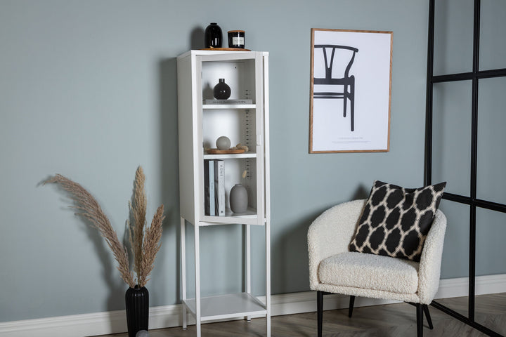Venture Home Misha - High Thin Cabinet w shelf - White