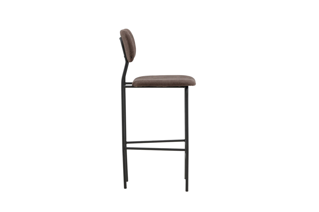 Venture Home Ralf Bar Chair 2-pack - Matte black / Dark brown Linen