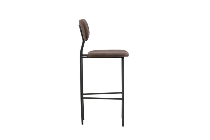 Venture Home Ralf Bar Chair 2-pack - Matte black / Dark brown Linen
