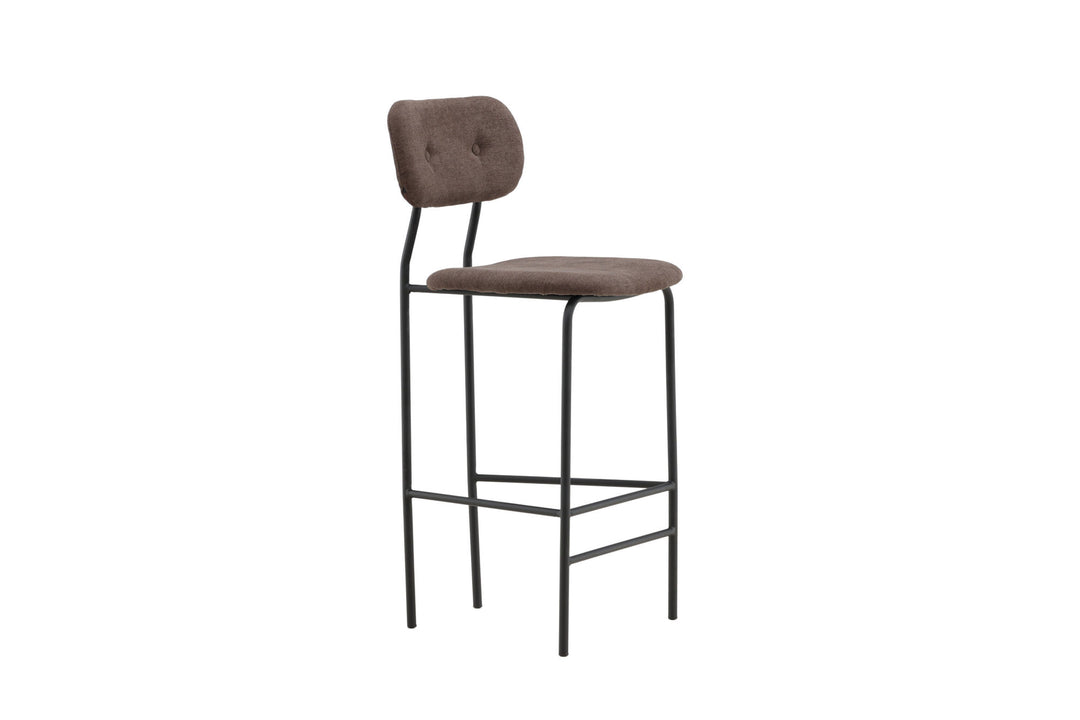 Venture Home Ralf Bar Chair 2-pack - Matte black / Dark brown Linen