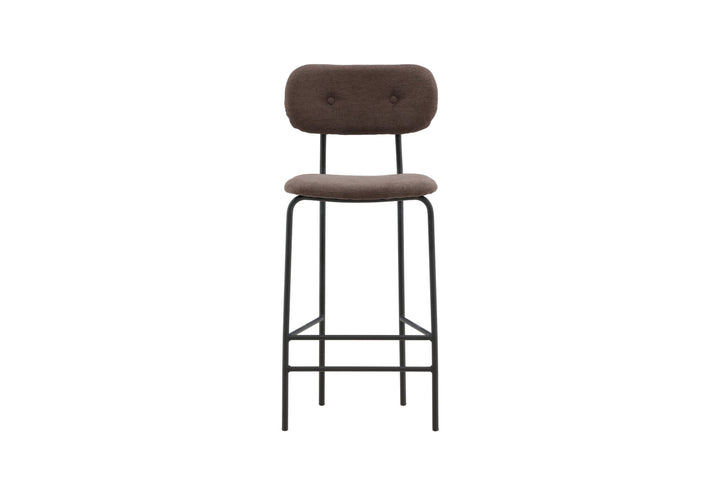 Venture Home Ralf Bar Chair 2-pack - Matte black / Dark brown Linen