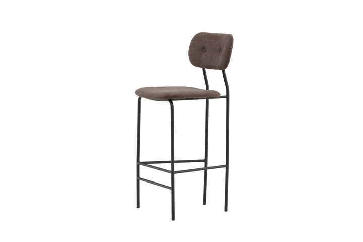 Venture Home Ralf Bar Chair 2-pack - Matte black / Dark brown Linen