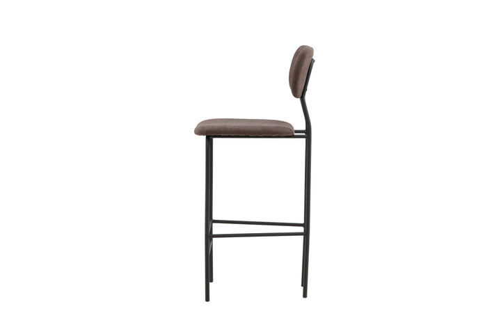 Venture Home Ralf Bar Chair 2-pack - Matte black / Dark brown Linen